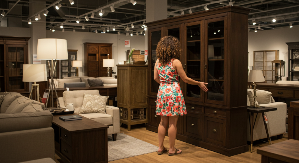 woman in home furnishing store