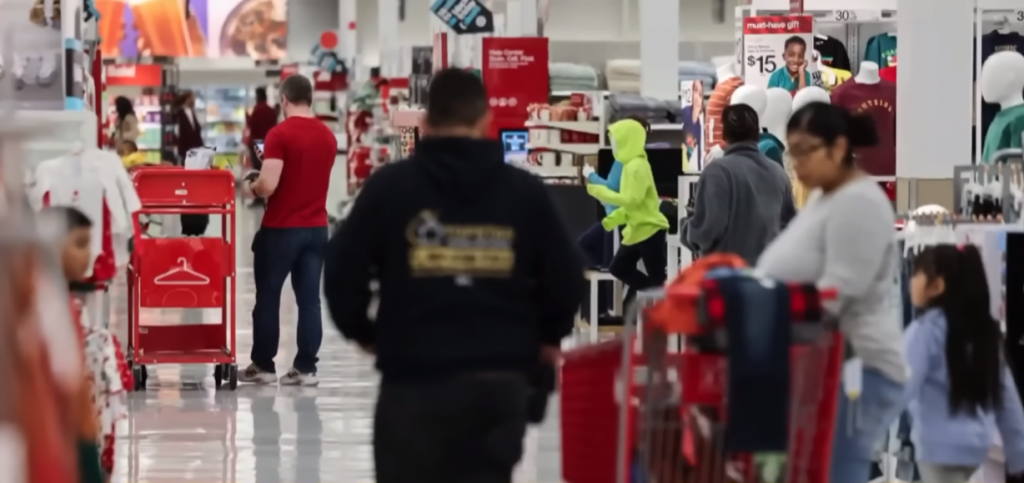 People walking in target store