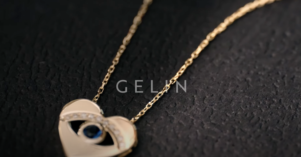 gold chain with heart charm-gelin diamond