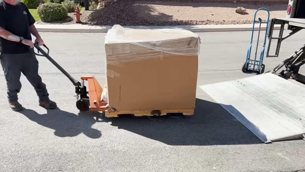 box arriving at destination