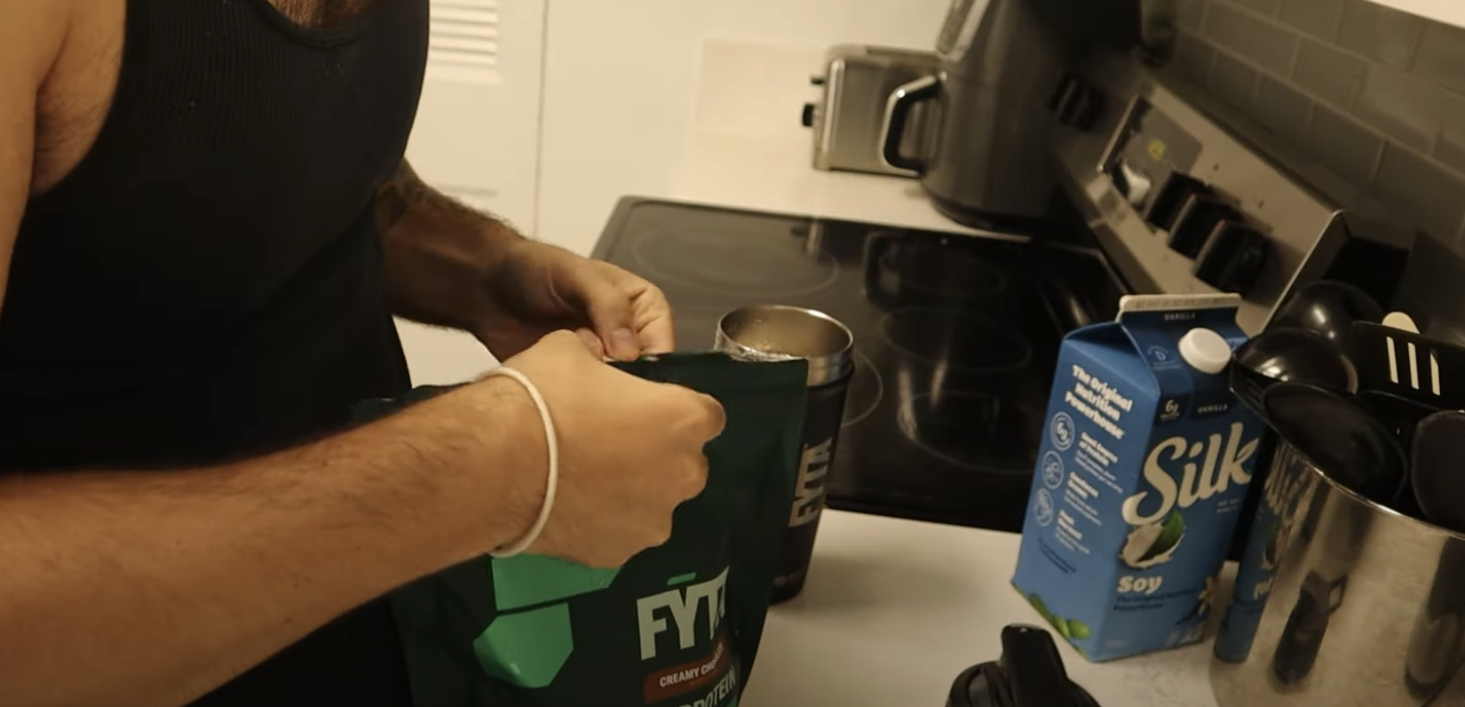 man preparing fyta protein