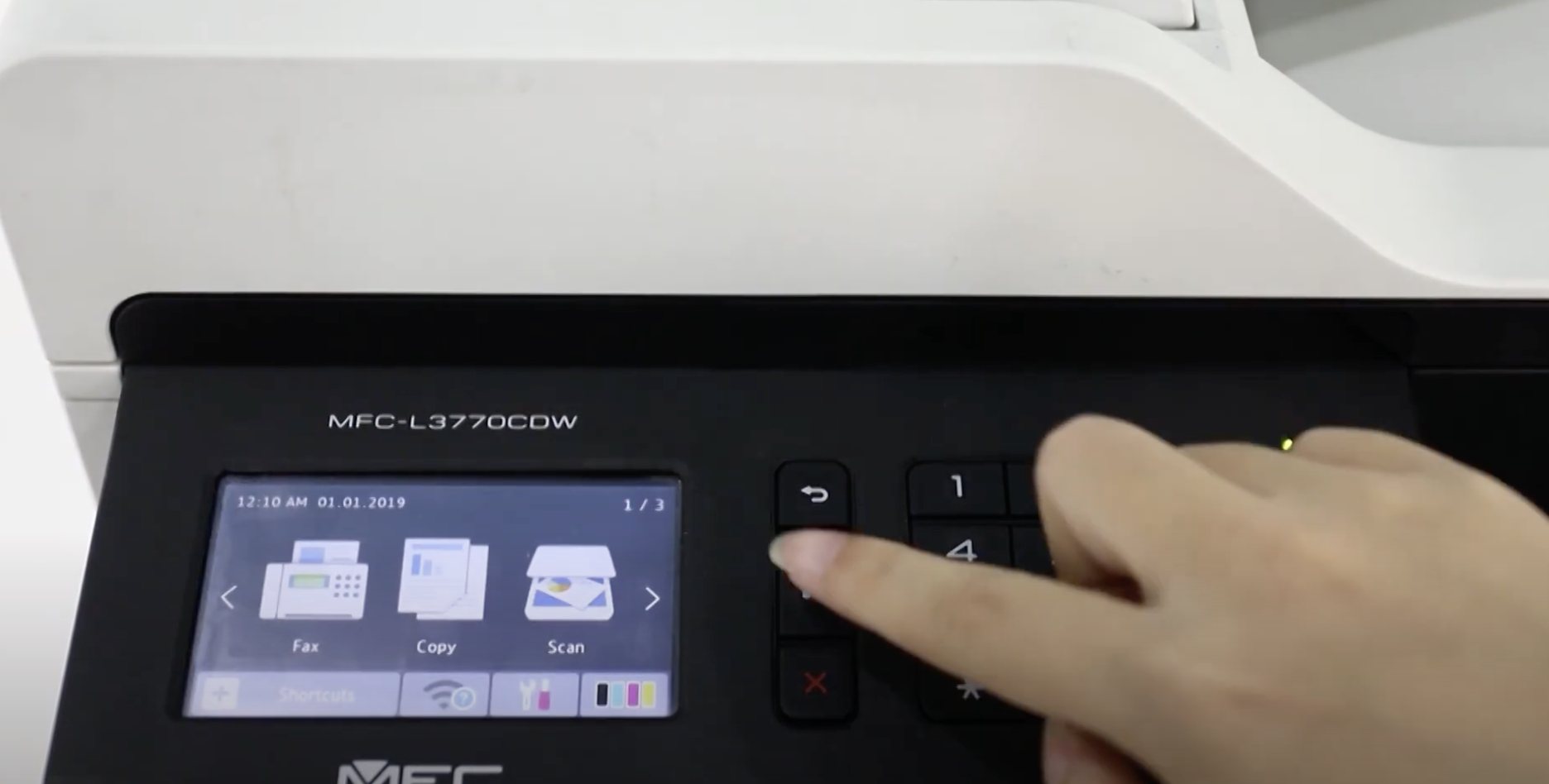 hand by clicking on printer