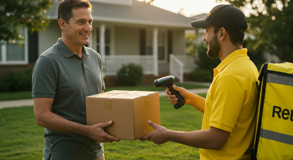 man delivering a box