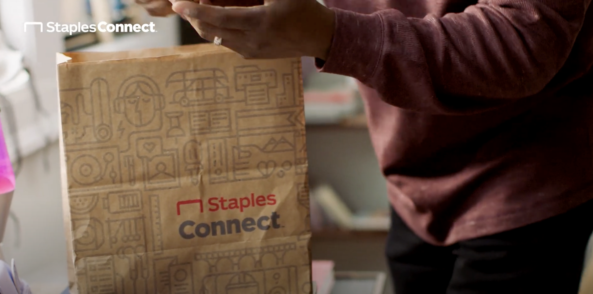 man opening staples connect...